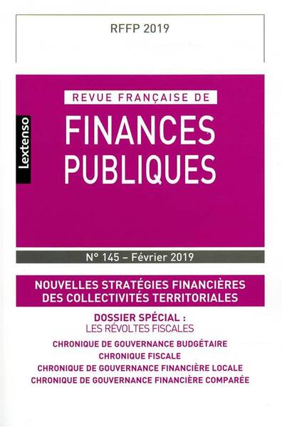 Revue Francaise de Finances Publiques N.145; Nouvelles Strategies