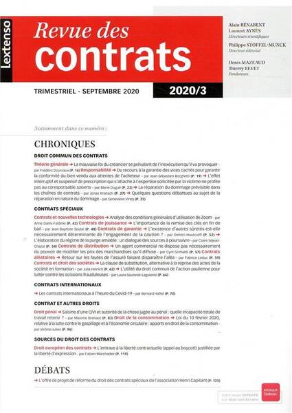Revue des Contrats N.2020/3