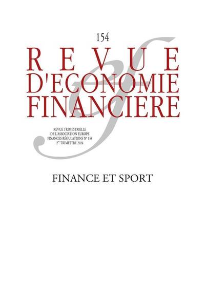 Revue D'Economie Financiere ; Finance et Sport