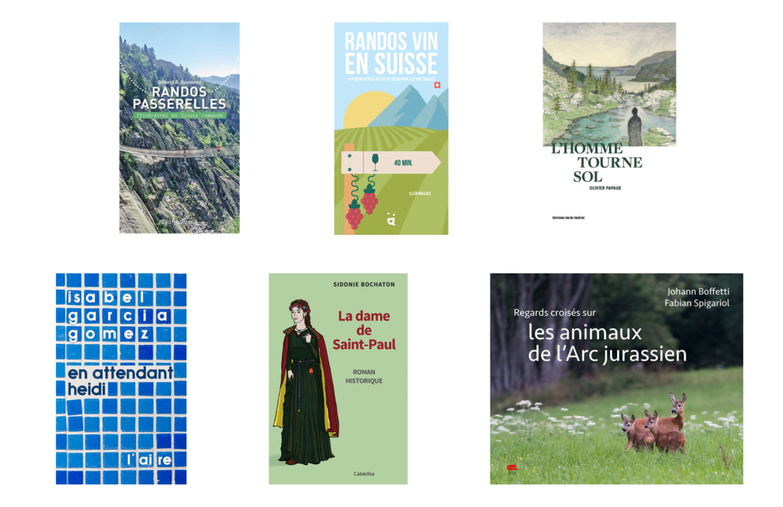 Plusieurs couvertures d'ouvrages en lien avec la Suisse
